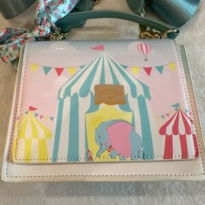 Loungefly Disney Dumbo Circus Tent Small Crossbody Bag - Pink, Blue, Yellow